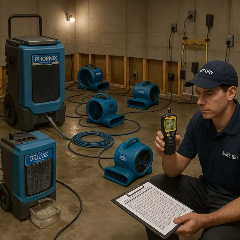 Structural Drying and Dehumidification process in Jensen Beach, FL